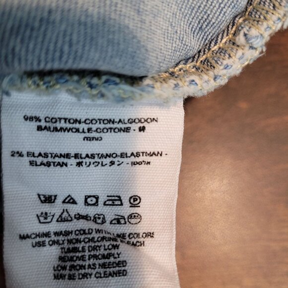 Free People Jeans 27 Great Heights Skinny Fray Fringe Hem Stretch Denim Light - Picture 4 of 10